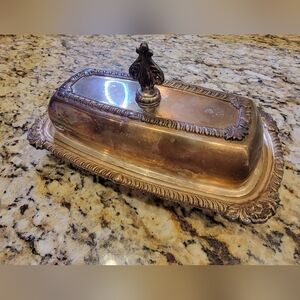 Vintage Elegant Silver Butter Dish